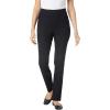 Woman Within Plus Size Flex Pull-On Straight-Leg Gap-Free Stretch Denim Jeans(Black)