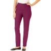 Woman Within Plus Size Flex Pull-On Straight-Leg Gap-Free Stretch Denim Jeans(Deep Claret)