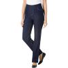 Woman Within Plus Size Flex Pull-On Straight-Leg Gap-Free Stretch Denim Jeans(Indigo)