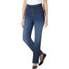 Woman Within Plus Size Flex Pull-On Straight-Leg Gap-Free Stretch Denim Jeans(Indigo Sanded)