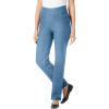 Woman Within Plus Size Flex Pull-On Straight-Leg Gap-Free Stretch Denim Jeans(Light Stonewash)