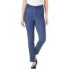 Woman Within Plus Size Flex Pull-On Straight-Leg Gap-Free Stretch Denim Jeans(Medium Stonewash)