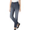Woman Within Plus Size Flex Pull-On Straight-Leg Gap-Free Stretch Denim Jeans(Stonewash Sanded)