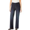 Woman Within Plus Size Flex Pull-On Wide-Leg Denim Jean(Indigo Sanded)