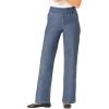 Woman Within Plus Size Flex Pull-On Wide-Leg Denim Jean(Medium Stonewash)