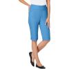 Woman Within Plus Size Pull-On Flex Elastic-Waist Stretch Denim Jeans Shorts(Azure Blue)