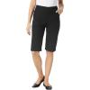 Woman Within Plus Size Pull-On Flex Elastic-Waist Stretch Denim Jeans Shorts(Black)