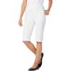 Woman Within Plus Size Pull-On Flex Elastic-Waist Stretch Denim Jeans Shorts(White)