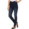 Woman Within Plus Size Tall Pull-On Elastic-Waist Stretch Fineline Denim Jeans – 24 T, Indigo Sanded
