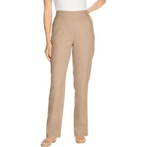 Woman Within Plus Size Flex Pull-On Straight-Leg Gap-Free Stretch Denim Jeans(New Khaki)