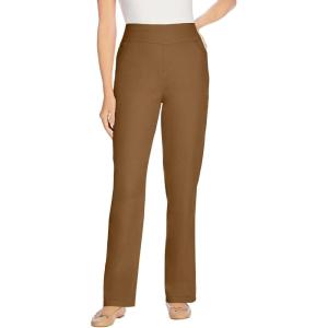 Woman Within Plus Size Flex Pull-On Straight-Leg Gap-Free Stretch Denim Jeans(Toffee)
