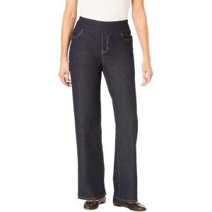 Woman Within Plus Size Flex Pull-On Wide-Leg Denim Jean(Indigo)