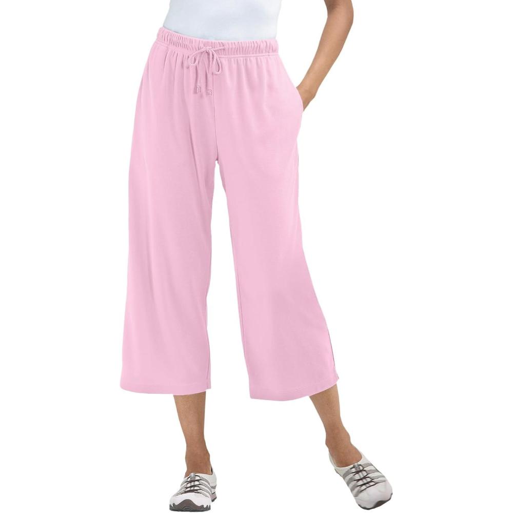 image:imageWoman Within Plus Size SportKnit PullOn Capri PantsPink