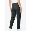 Woman Within Plus Size Cotton French Terry Straight-Leg Pull-On Side-Stripe Pants(Heather Charcoal Bright Cobalt)