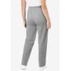 Woman Within Plus Size Cotton French Terry Straight-Leg Pull-On Side-Stripe Pants(Medium Heather Grey Sweet Coral)