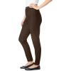 Woman Within Plus Size Pull-On Elastic-Waist Stretch Fineline Denim Jeans – 18 W, Chocolate
