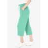 Woman Within Plus Size Sport-Knit Pull-On Capri Pants(Pale Seafoam)