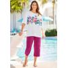 Woman Within Plus Size Sport-Knit Pull-On Capri Pants(Pink)