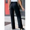 Woman Within Plus Size Stretch Ponte Knit Pull-On Wide-Leg Pants(Black)