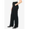 Woman Within Plus Size Stretch Ponte Knit Pull-On Wide-Leg Pants(Black)