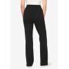 Woman Within Plus Size Stretch-Cotton Knit Pull-On Bootcut Leggings(Black)