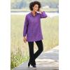 Woman Within Plus Size Stretch-Cotton Knit Pull-On Bootcut Leggings(Black)