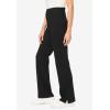 Woman Within Plus Size Stretch-Cotton Knit Pull-On Bootcut Leggings(Black)
