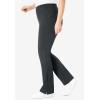 Woman Within Plus Size Stretch-Cotton Knit Pull-On Bootcut Leggings(Heather Charcoal)