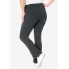 Woman Within Plus Size Stretch-Cotton Knit Pull-On Bootcut Leggings(Heather Charcoal)