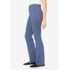 Woman Within Plus Size Stretch-Cotton Knit Pull-On Bootcut Leggings(Heather Navy)