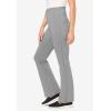 Woman Within Plus Size Stretch-Cotton Knit Pull-On Bootcut Leggings(Medium Heather Grey)