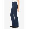 Woman Within Plus Size Stretch-Cotton Knit Pull-On Bootcut Leggings(Navy)