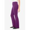 Woman Within Plus Size Stretch-Cotton Knit Pull-On Bootcut Leggings(Plum Purple)