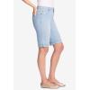 Woman Within Plus Size Stretch-Denim Five-Pocket Bermuda Jeans Shorts(Pale Lilac)