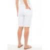 Woman Within Plus Size Stretch-Denim Five-Pocket Bermuda Jeans Shorts(White Pastel Floral Embroidery)