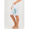 Woman Within Plus Size Stretch-Denim Five-Pocket Bermuda Jeans Shorts(White Pastel Floral Embroidery)