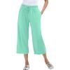 Woman Within Plus Size Sport-Knit Pull-On Capri Pants(Pale Seafoam)