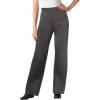 Woman Within Plus Size Stretch Ponte Knit Pull-On Wide-Leg Pants(Heather Charcoal)