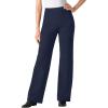 Woman Within Plus Size Stretch Ponte Knit Pull-On Wide-Leg Pants(Navy)