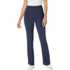Woman Within Plus Size Stretch-Cotton Knit Pull-On Bootcut Leggings(Heather Navy)