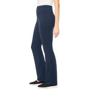 Woman Within Plus Size Stretch-Cotton Knit Pull-On Bootcut Leggings(Navy)