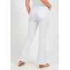 Woman Within Plus Size Stretch Denim Five-Pocket Bootcut Jeans(White Pastel Floral Embroidery)