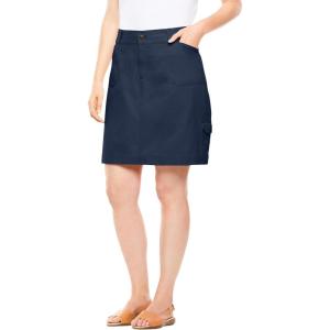 Woman Within Plus Size Perfect Denim Skort(Navy)