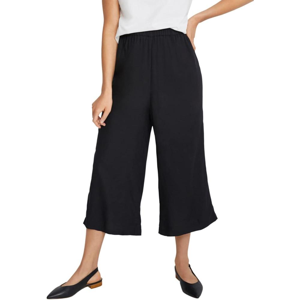 image:imageellos Plus Size WideLeg Crop PantsBlack