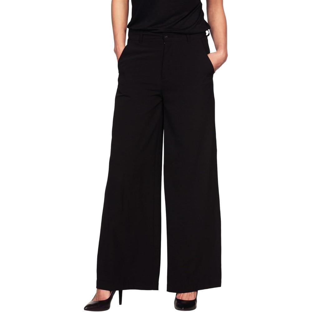 image:imageellos Plus Size Woven Wide Leg PantsBlack