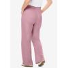 Woman Within Plus Size 7-Day Wide-Leg Elastic-Waist Stretchy Knit Pant(Dusty Pink)