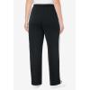Woman Within Plus Size Better-Fleece Side-Stripe Pull-On Sweatpants(Black White)