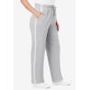 Woman Within Plus Size Better-Fleece Side-Stripe Pull-On Sweatpants(Heather Grey White)