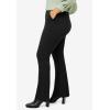 ellos Plus Size Knit Bootcut Pants with Pockets(Black)