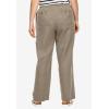 ellos Plus Size Linen-Blend Elastic Waist Drawstring Relaxed Pant(Bark)